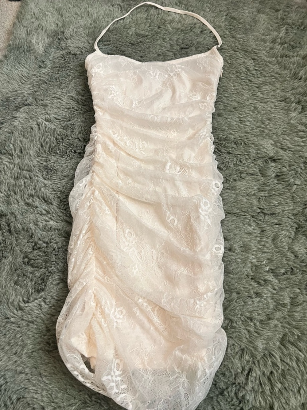 Mars The Label Cream Lace Halter Dress UK size 8 US Size 4 Small
